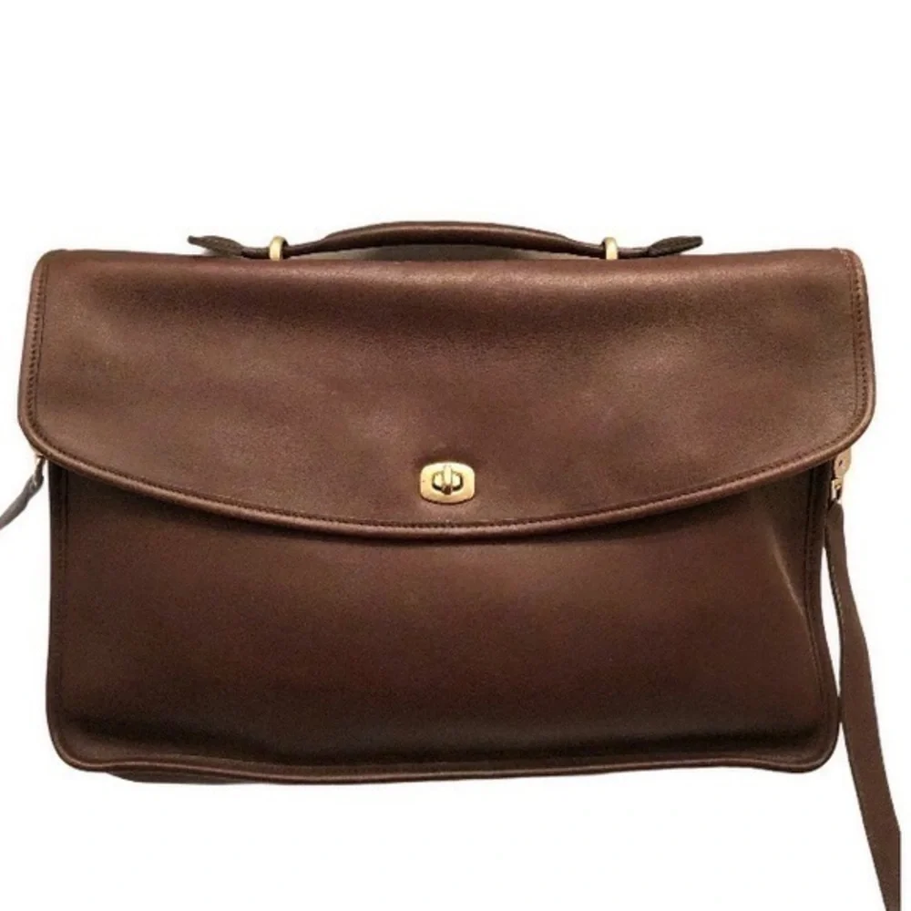 Coach vintage brown leather briefcase laptop bag